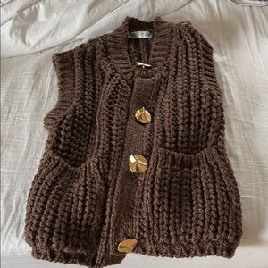 Zara Brown Knit Sweater Vest
